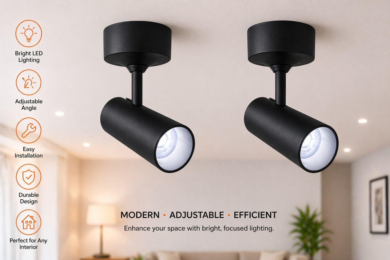 hbx LED Wall/Ceiling Adjustable Spot Light (10 Watt) Focus Down Light, COOL WHITE, 2 Spot Light Ceiling Lamp-picture-27