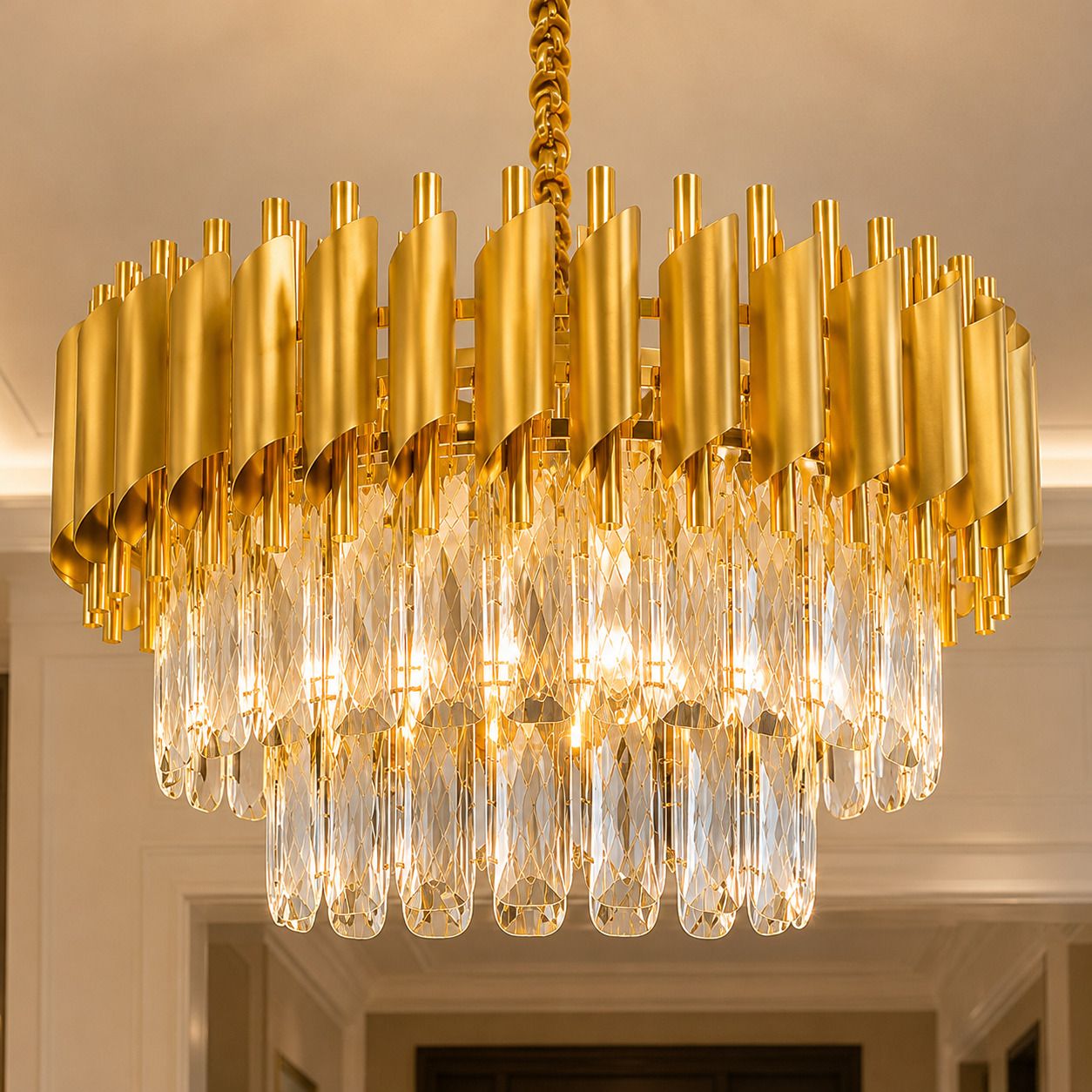 adwait 300MM Crystal Chandelier For Hall, Living Room Chandelier Ceiling Lamp-picture-26