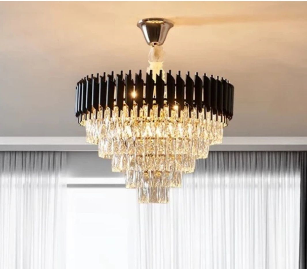 Chandelier crystal Modern 500mm black gold ceiling light Chandelier Ceiling Lamp-image-17