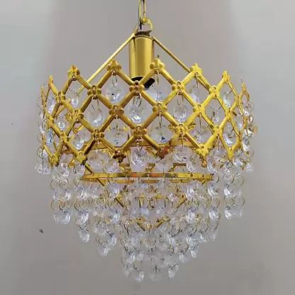 baslash Glass Decorative Metal Crystal Pendant Light for Living Room jhumar 160mm. Chandelier Ceiling Lamp-picture-12