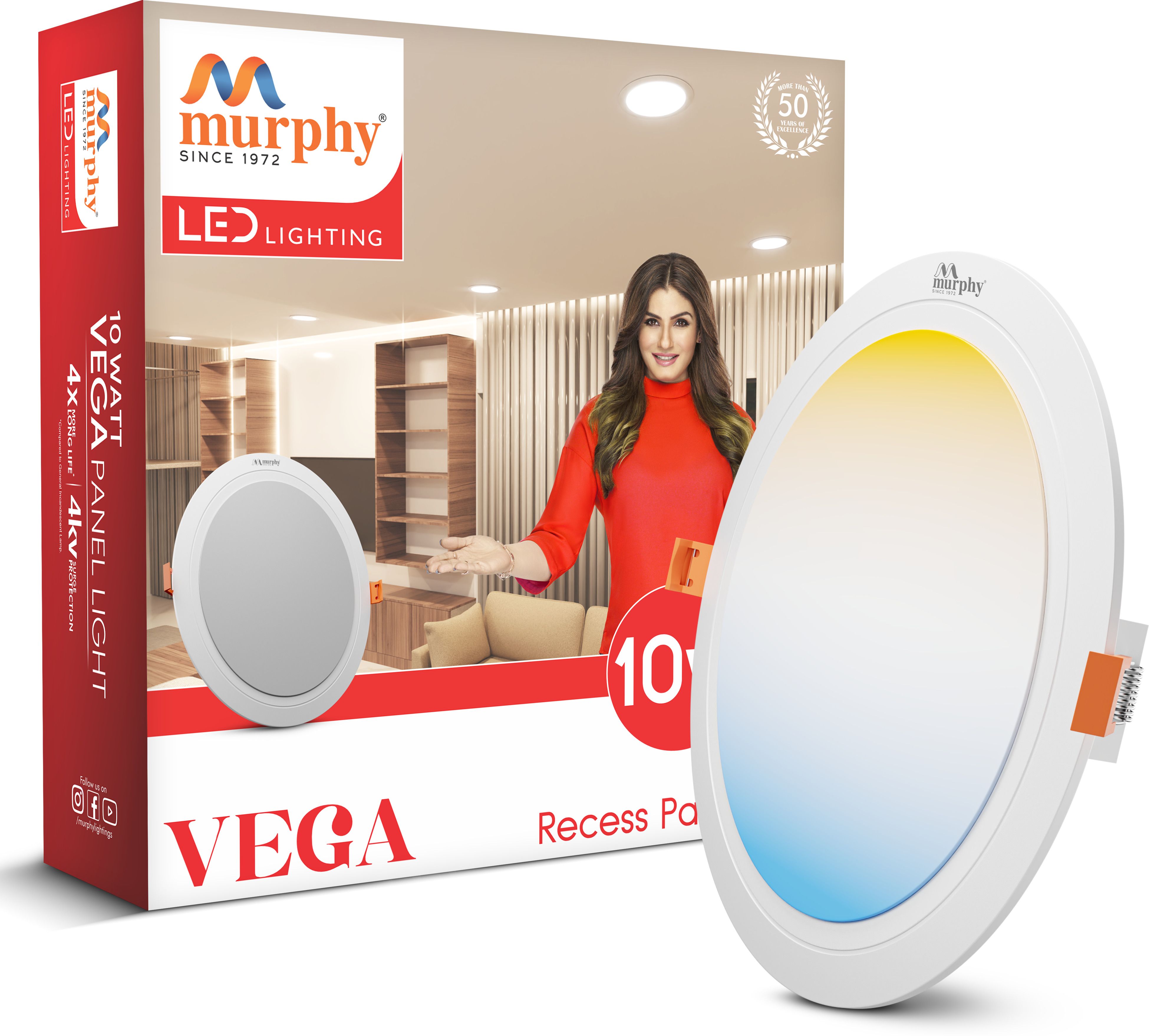 LED 10W VEGA 3IN 1 Color changing Round Panel (CW/NW/WW, pack of 1) Recessed Ceiling Lamp-image-23