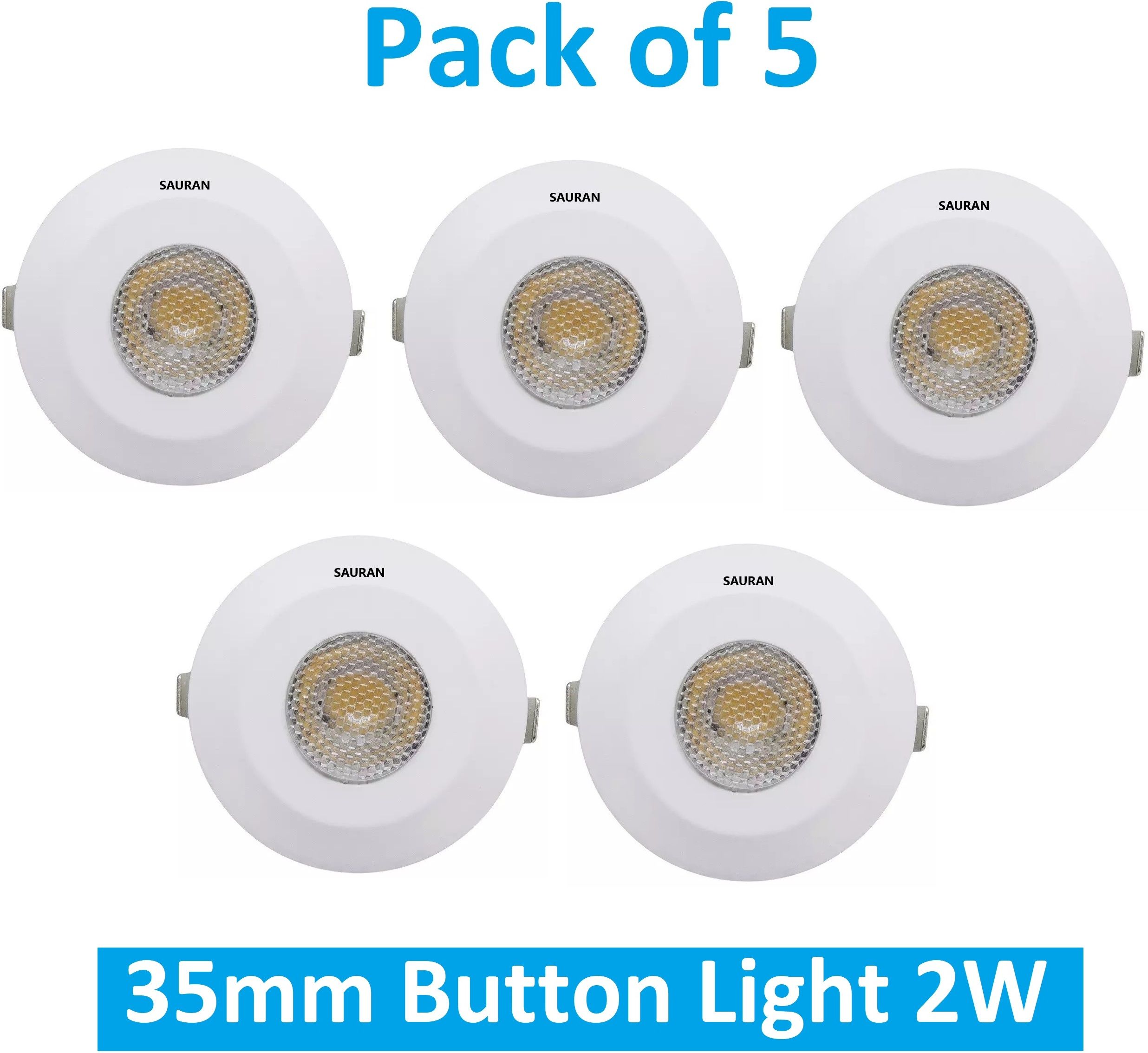 sauran Pack of 5 35mm LED Button Light 2W MBL4.3 Ceiling Light Ceiling Lamp-picture-11