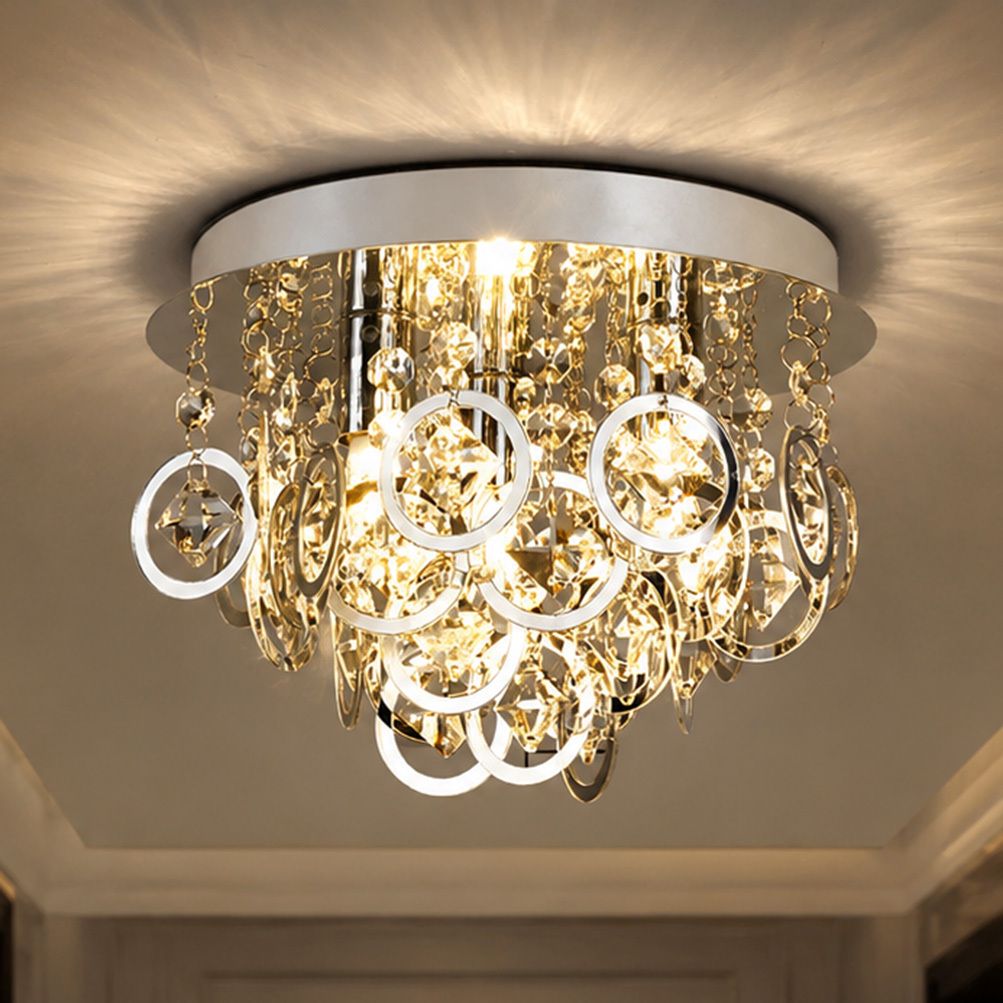 Glohut Crystal Ceiling Light | K9 Crystal LED Jhoomar | Hall Bedroom Living Room Chandelier Ceiling Lamp-image-16
