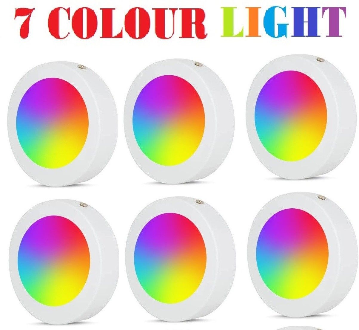 brightstar 9W 7in1 Multicolour Surface Led (Red/Pink/Blue/Yellow/Violet/Green/White) Pack-6 Recessed Ceiling Lamp-picture-15