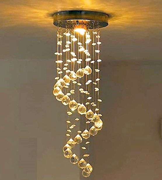 Crystal Chandelier For Living room Ceiling Led Light 9InchSpiral cf010c Chandelier Ceiling Lamp