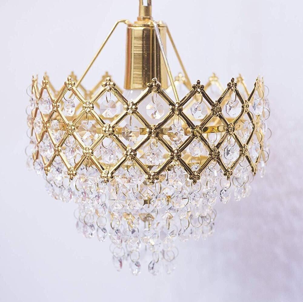 Big 6 Bulb Glass Chandelier Ceiling Lamp