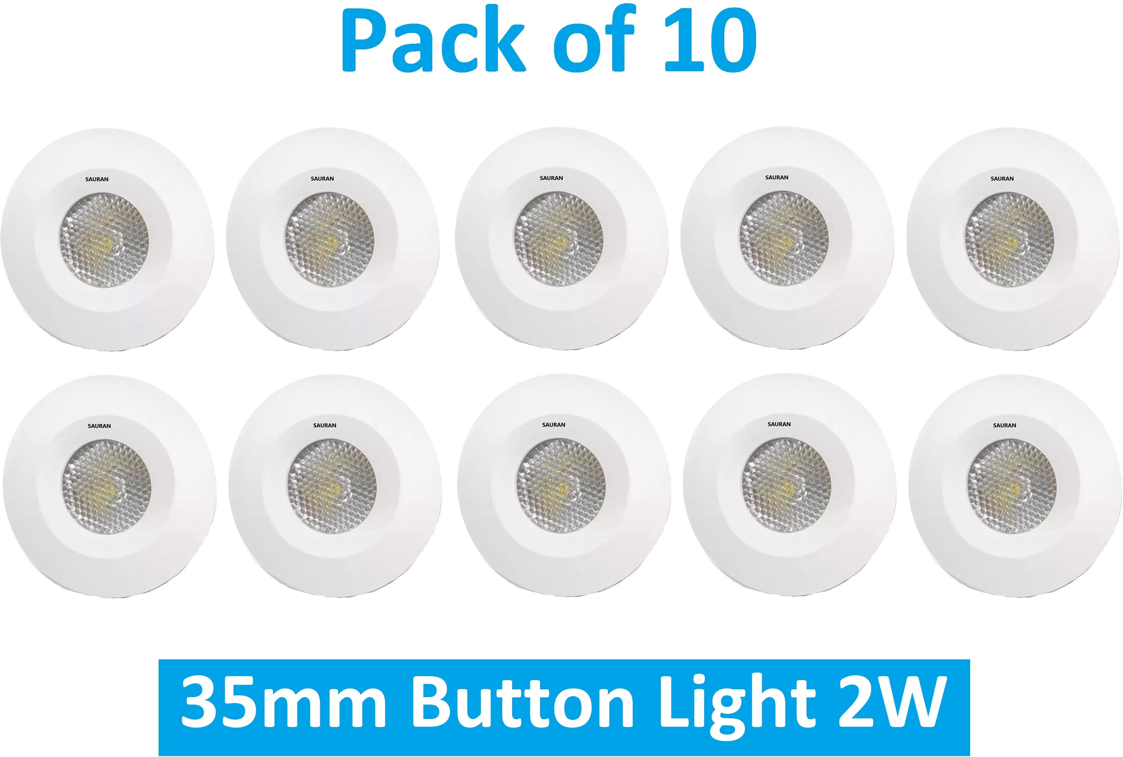 sauran Pack of 10 35mm LED Button Light 2W MBL15.4 Ceiling Light Ceiling Lamp-picture-21