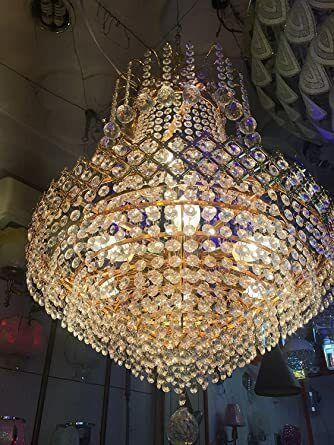 svah Crystal Gold polish metal 480mm chandelier hanging ceiling pendant jhoomer Chandelier Ceiling Lamp-picture-25