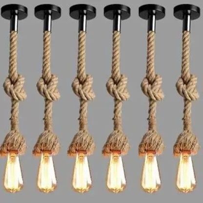 Pendant Rope Lights for Ceiling Hanging Lights (Bulb not included - Pack of 6) Pendants Ceiling Lamp
