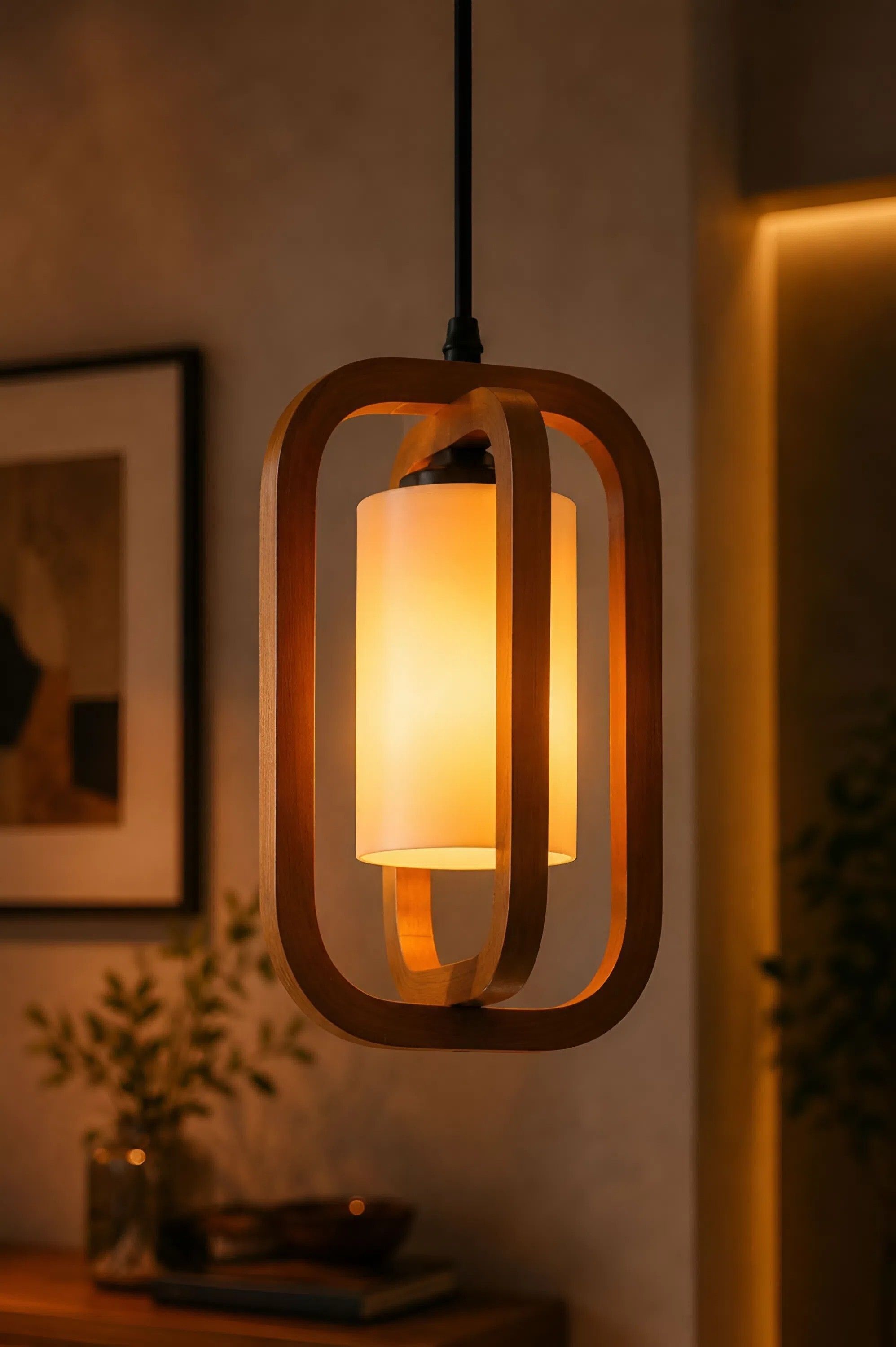 GLOMZY Wooden String Pendant Hanging Light, Without Bulb (Pack of 1) Pendant Lamp Ceiling Lamp-picture-48