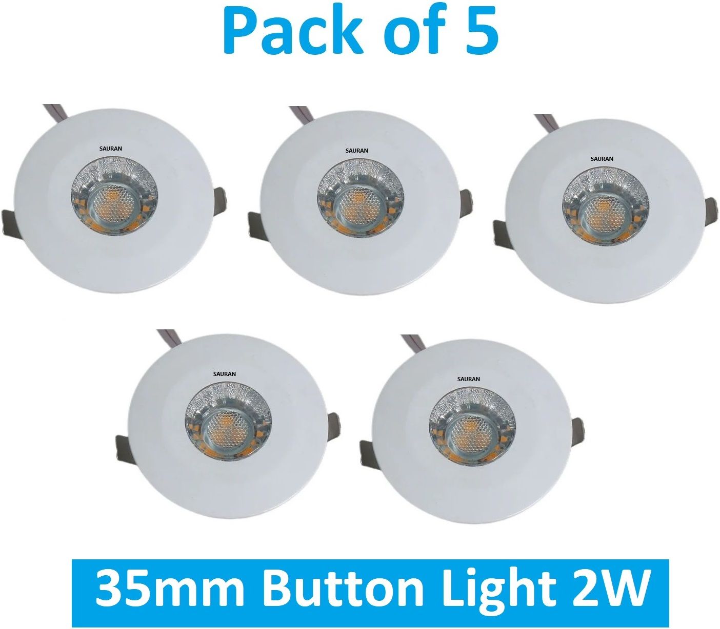 sauran Pack of 5 35mm LED Button Light 2W MBL8.3 Ceiling Light Ceiling Lamp-picture-33