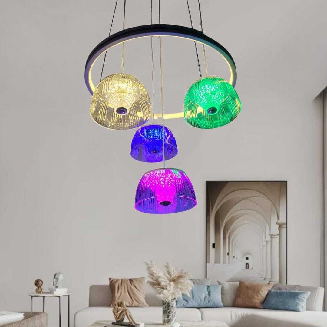 AK-50 white golden u shape jhummar @50 Chandelier Ceiling Lamp-image-44