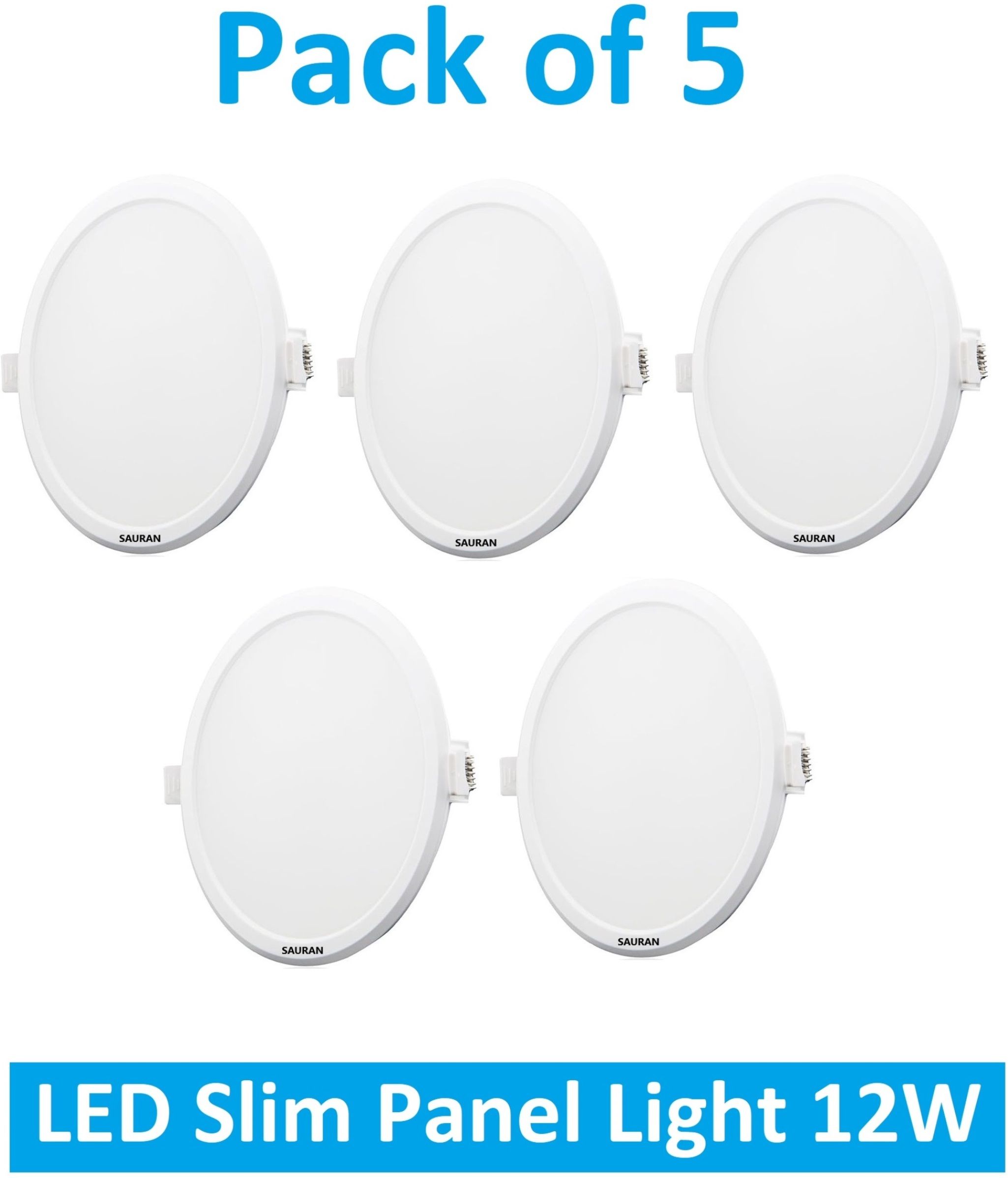 sauran Pack of 5 Round LED Slim Panel Natural White Light 12W LSP 12.3 (With Warranty) Ceiling Light Ceiling Lamp-picture-11