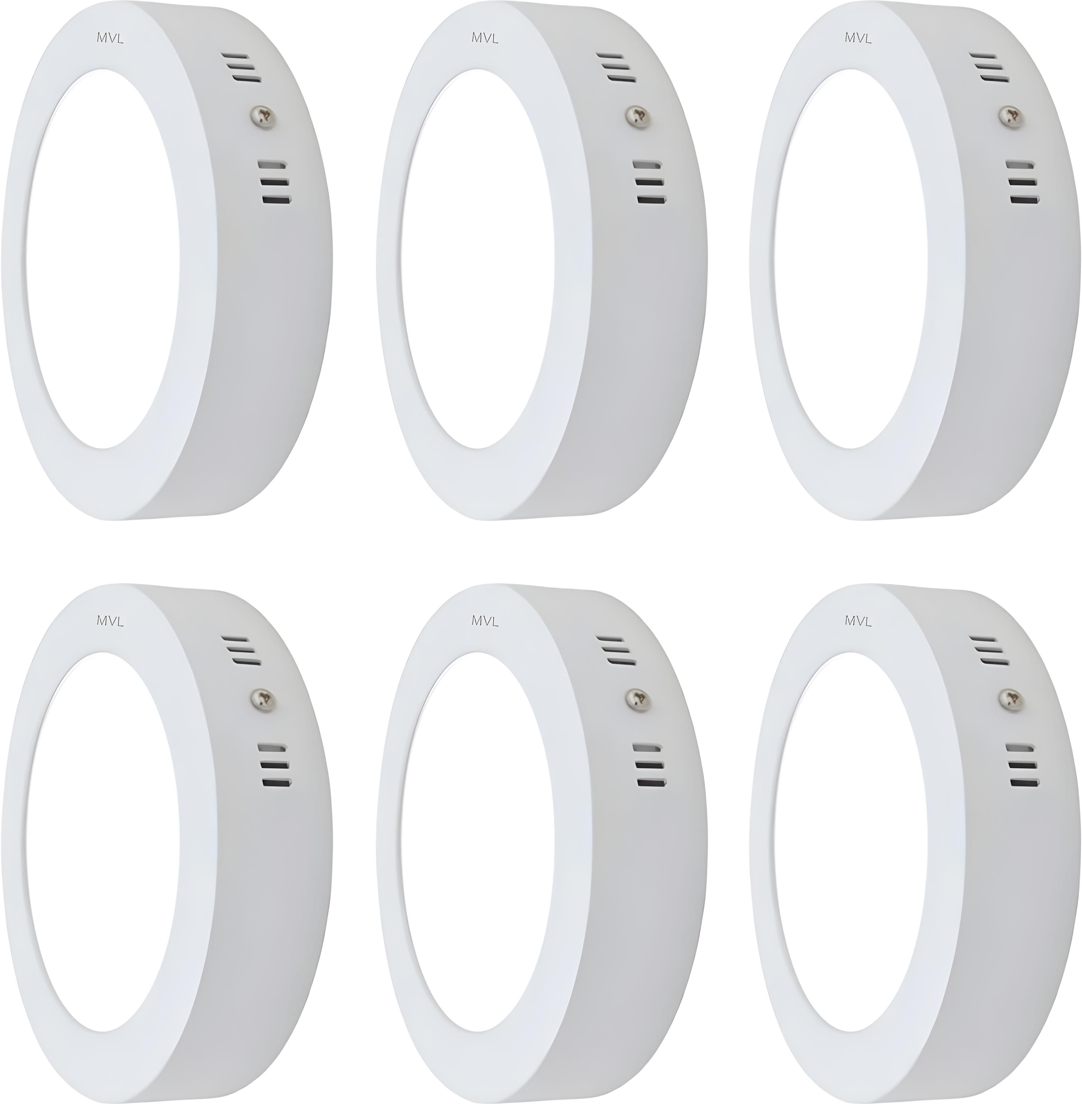 9W LED Round Surface Down Light White Pack of 6 Ceiling Light Ceiling Lamp