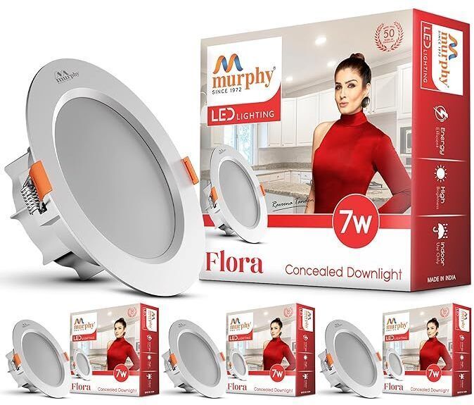 murphy Flora 7W LED Down Light, Cool White Light, Round, Recess (Pack of 4) Ceiling Light Ceiling Lamp-picture-10