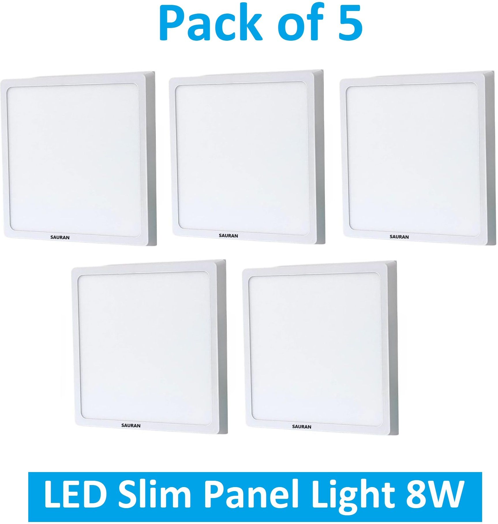 sauran Pack of 5 Square LED Slim Panel Natural White Light 8W LSP 47.3 (With Warranty) Ceiling Light Ceiling Lamp-picture-20