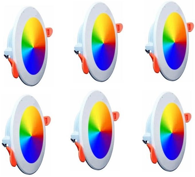 dhija 7 Watt Multicolor 7 Color in 1 Rainbow Conceal Down Light 6 Pcs Ceiling Light Ceiling Lamp-picture-24