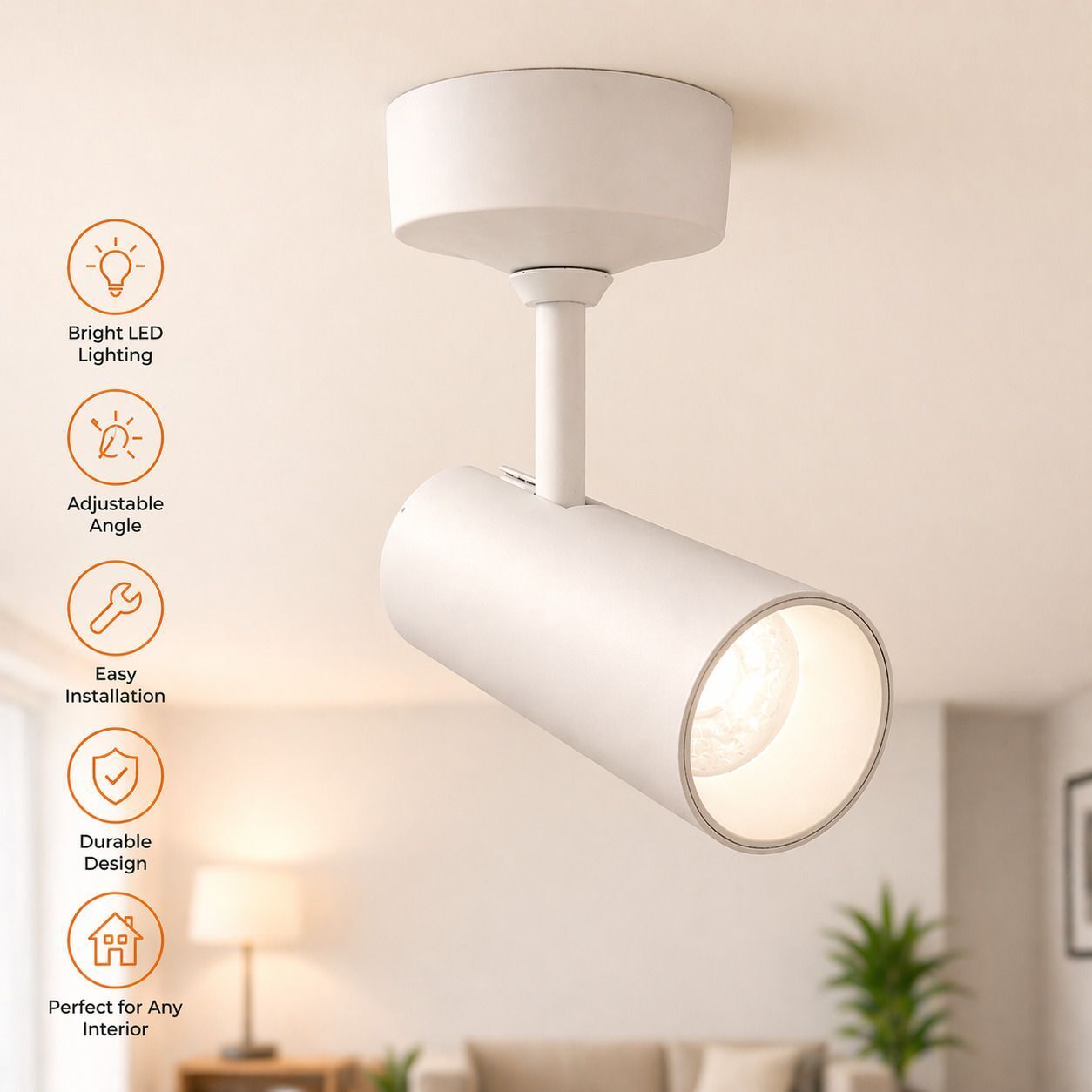 hbx LED Wall/Ceiling Adjustable Spot Light (10 Watt) Focus Down Light, WARM WHITE, 1 Spot Light Ceiling Lamp-picture-12