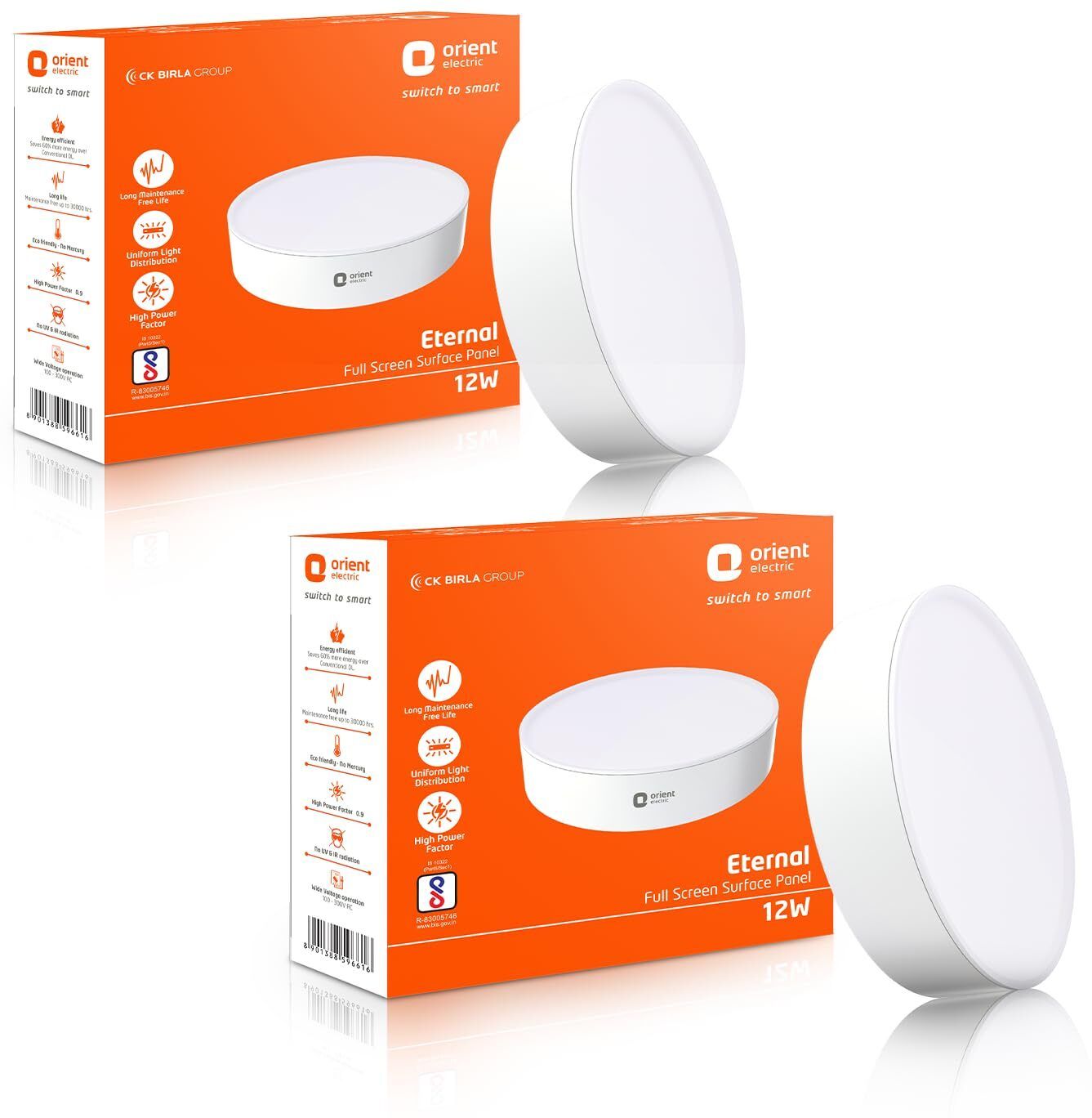 orient electric 12W Rimless - Surface Light, Pack of 2 Surface Ceiling Light Ceiling Lamp-picture-11