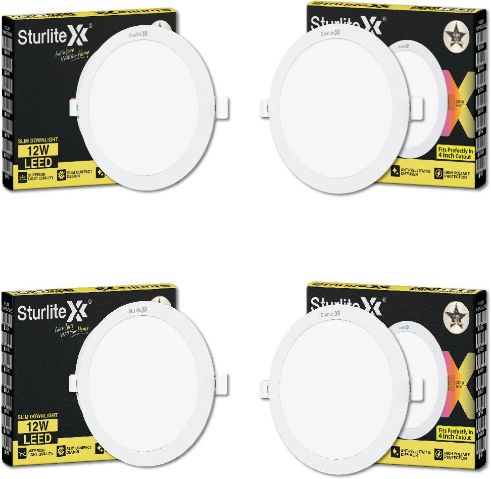 Leed 12W Round LED Junction Box Downlight| 6K - (Pack of 4) Junction Box Ceiling Light Ceiling Lamp-image-22