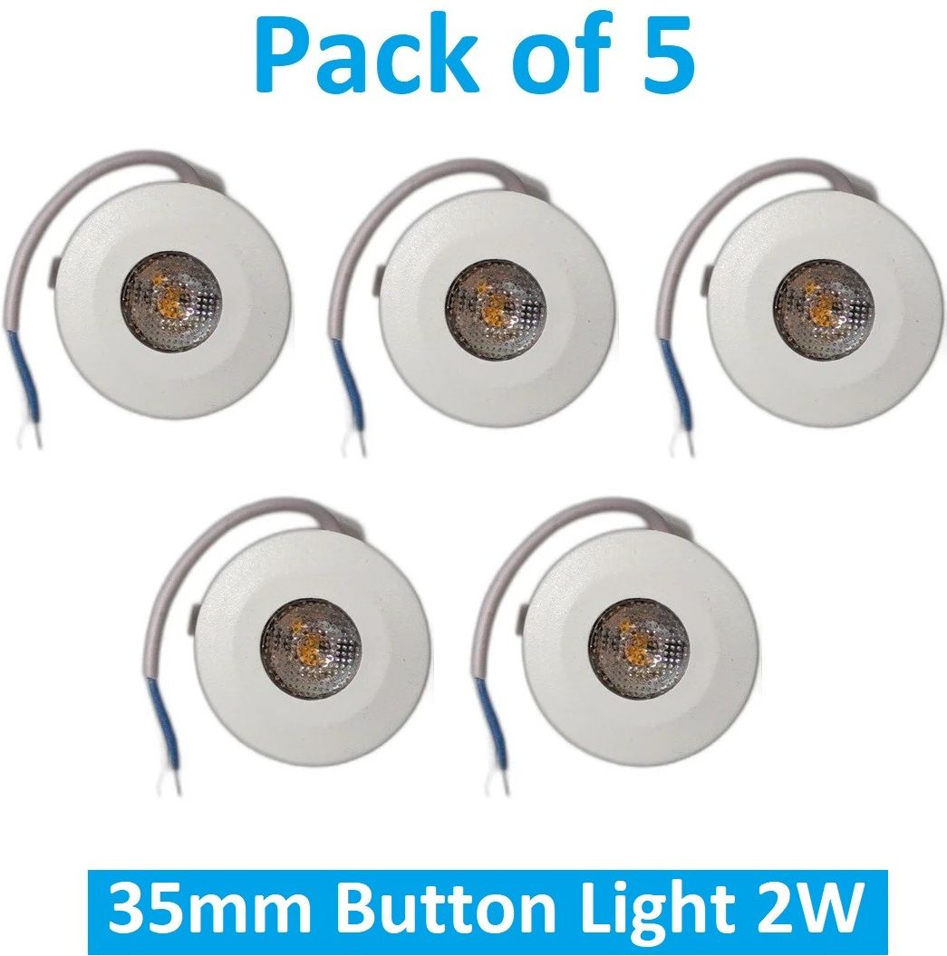 sauran Pack of 5 35mm LED Button Light 2W MBL9.3 Ceiling Light Ceiling Lamp-picture-20