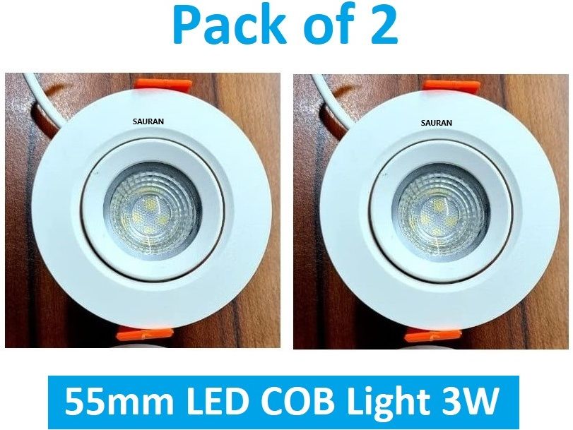Pack of 2 55mm LED COB Pure White Light 3W LEC5.2 (With Warranty) Ceiling Light Ceiling Lamp-image-6