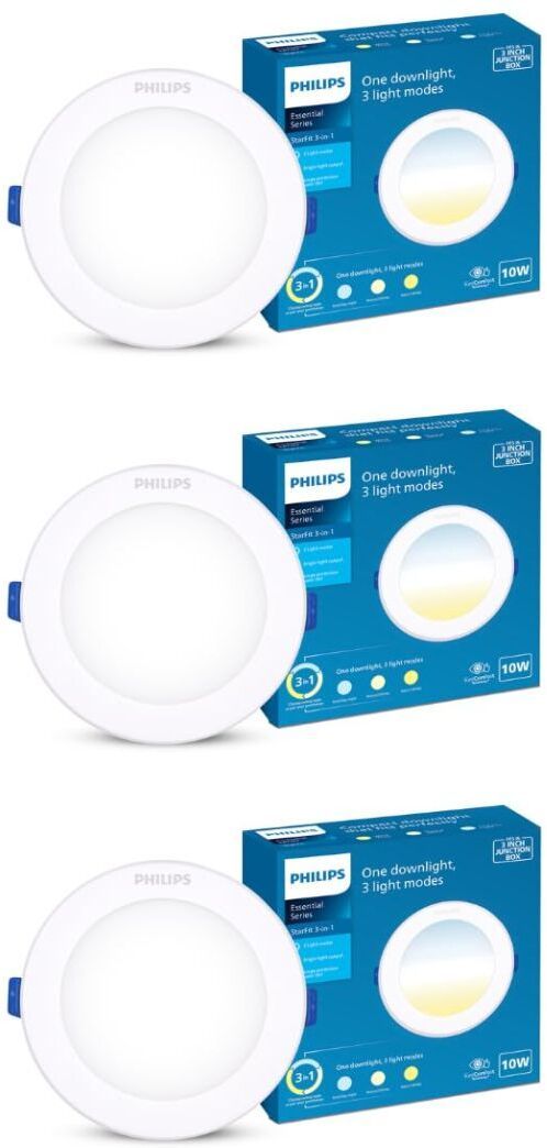 philips PHIILIPS 10W Star Fit 3in1 LED Downlighter, Pack of 3 Downlighter Ceiling Light Ceiling Lamp-picture-20