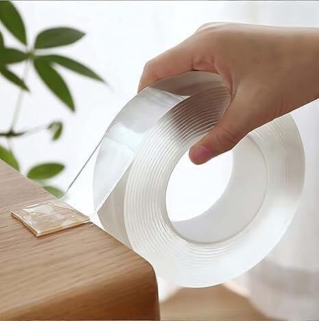Double Sided Heavy Duty Adhesive Silicone Super Sticky Gel Grip Mounting Tape Works of all Smooth Surfaces Like Metal, Wood Plastic, Tile, Glass Dispenser GRIP TAPE (Manual)-image-10