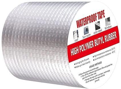 naksht Waterproof Roof Leak, surface Crack, Window Sill Gap, Boat Sealing Adhesive Tape butyl tape (4 inch x 5 meter) (Manual)-picture-22