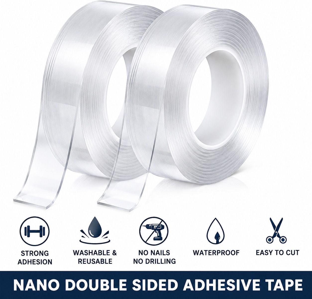 revixa Transparent Tape Without Dispenser Double Sided Tape (Manual)-picture-14