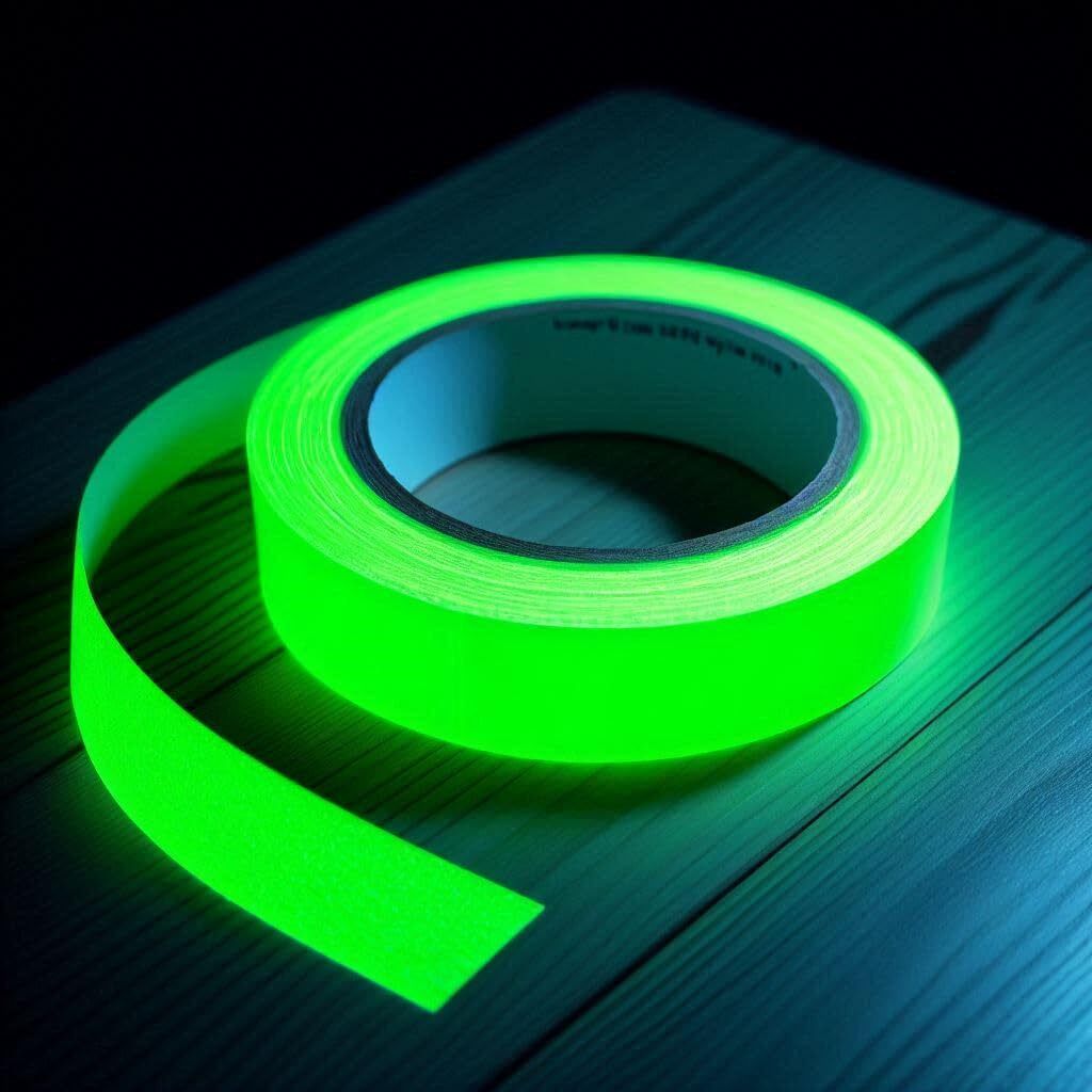 plixora Glow in The Dark Tape, Radium Tape, Rechargeable & Long-Lasting Fluorescent Tape Grip Tape-picture-3