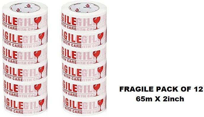 creative mart Handle with Care Fragile Printed Tape (Single Sided) - (65m x 2inch) (Manual)-picture-11