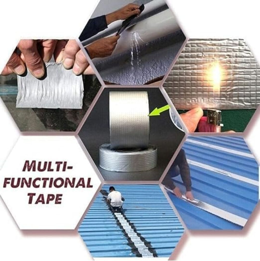 Waterproof Aluminium Rubber Tape for Leakage Repair, Hot & Cold Temperature Suitable for Roof Leak, surface Crack, Window Sill Gap, Boat Sealing, Tank Leak aluminium tape (Manual)-image-39