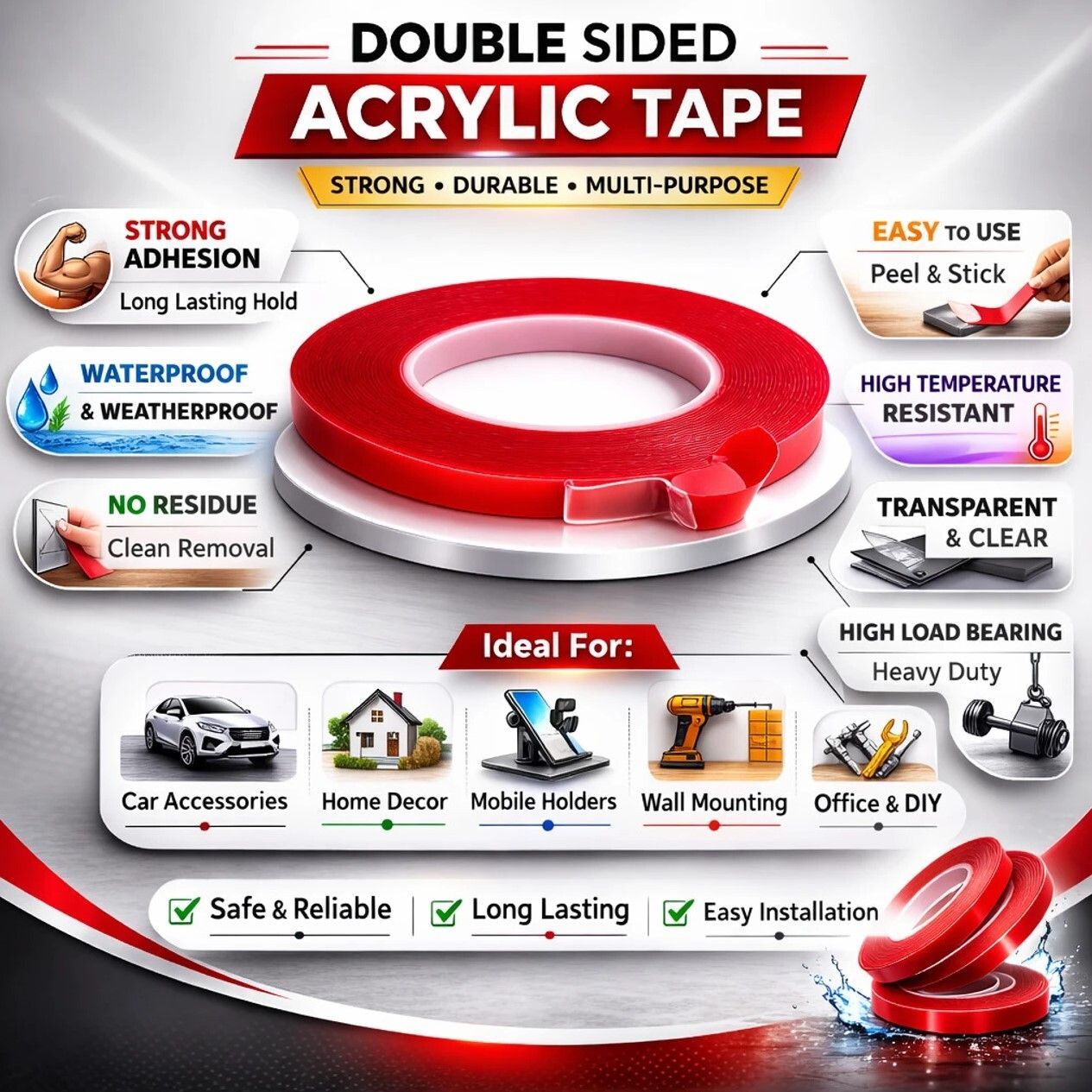 tjsenterprises Double Sided Premium Dispenser Acrylic | Glazing | TJS Tape (Manual)-picture-44