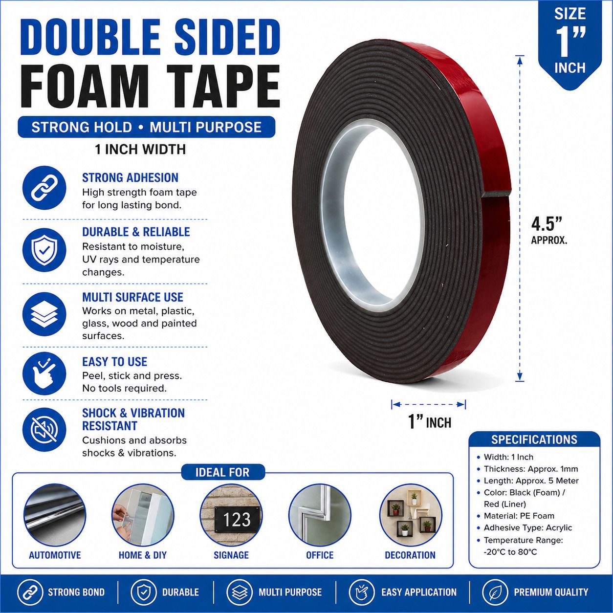 krishna car decor Double Sided tape manuel sticking Dispenser Tape (Manual)-picture-18