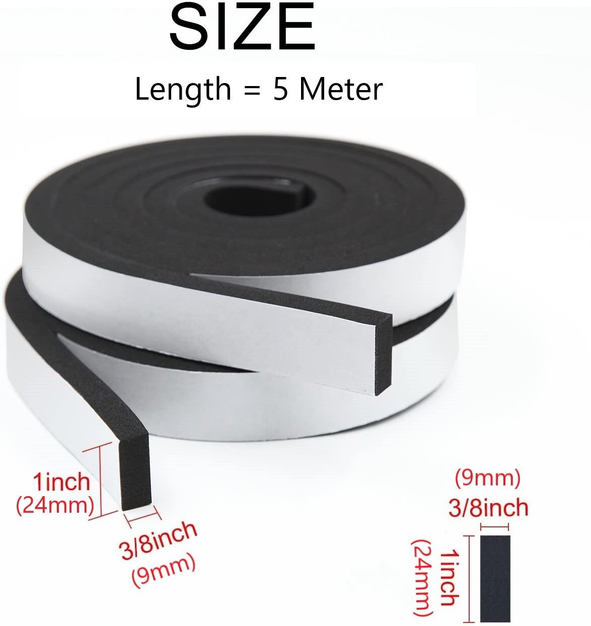 Single Side High Density Self Adhesive Foam Seal Tape | Weather Stripping | Gasket Tape | Door and Window Sealer (24mm x 9mm x 5mtr) (Manual)-image-13