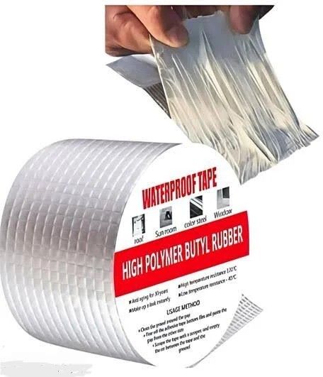 takkar Waterproof Butyl Rubber Tape 5m x 2 Inch | Self Adhesive Leak Repair Tape | Heat & Weather Resistant Aluminum Foil Tape Waterproof Repair Tape (Manual)-picture-23