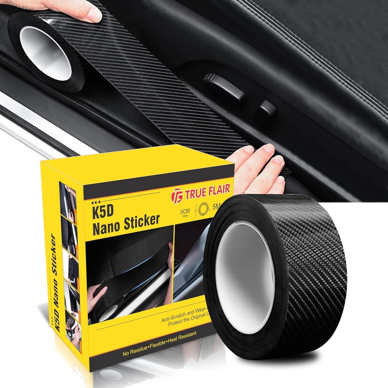 gadiparts Black Carbon Fiber Paint Protection Tape PPF for Car Protection and Decoration Manual Dispenser Black Protection And Decoration Tape (Manual)-picture-29