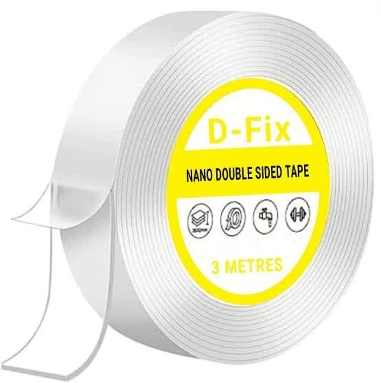 dfix Heavy Duty Transparent Removable Mounting Double Tape Washable Reusable Handheld Double Sided Tape, 3M Nano Magic Tape, Multipurpose Double Sided Tape (Manual)-picture-10