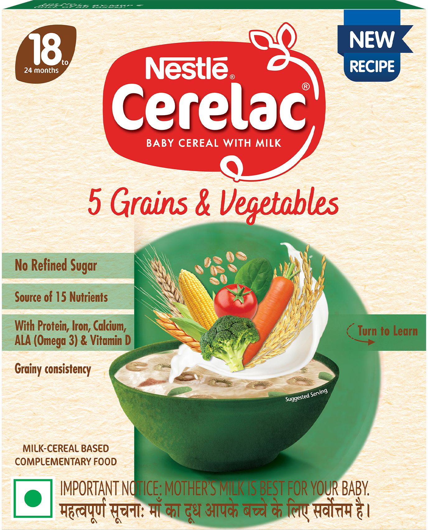Baby Cereal 5 Grains & Vegetables for 18 -24 months baby Cereal