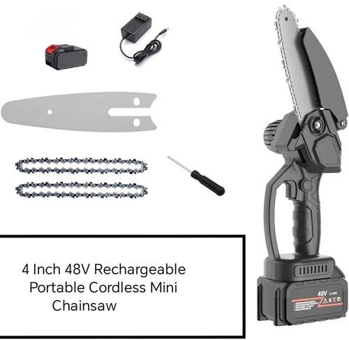 xydrozen Portable Cordless Chain Saw for Log Cutting One-Hand Mini Chainsaw 4-Inch 48V Cordless Cordless Chainsaw-picture-26