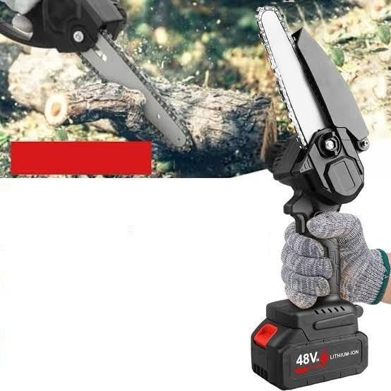 48W Cordless Mini Chainsaw with 2 Batteries and Charger Compact One-Hand Use Chain Saw Yard Tools Cordless Chainsaw-image-48
