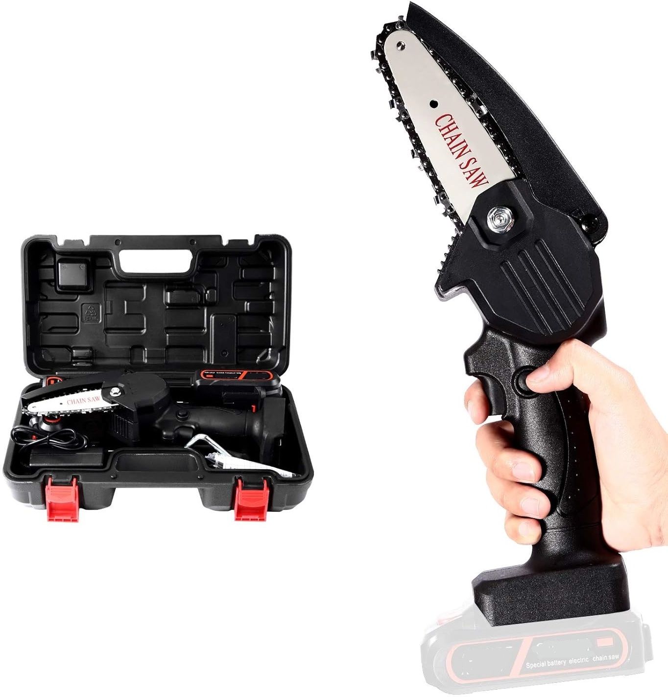 xydrozen 48W Mini Chainsaw for Gardening with 2 Batteries Handheld Small 48V Cordless Chainsaw Procut Cordless Chainsaw-picture-19