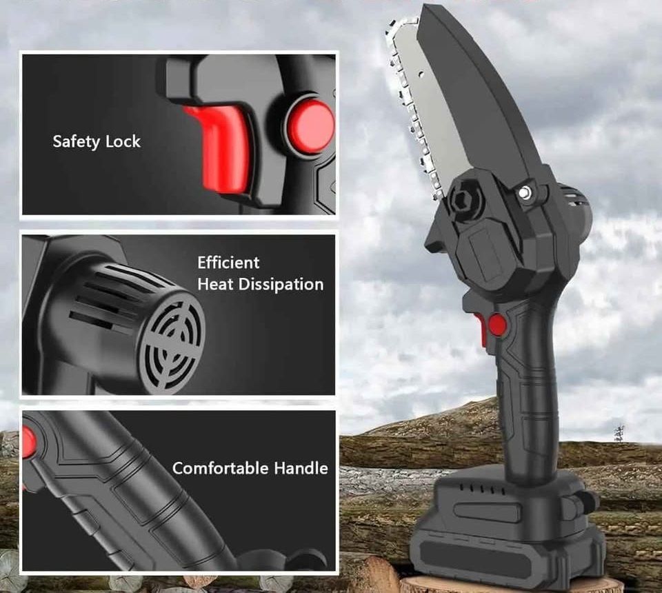 48W Cordless Wood Cutting Chain Saw with 2 Batteries Lightweight Portable 4-Inch Chain Saw with 2 Rechargeble Battery Cordless Chainsaw-image-42