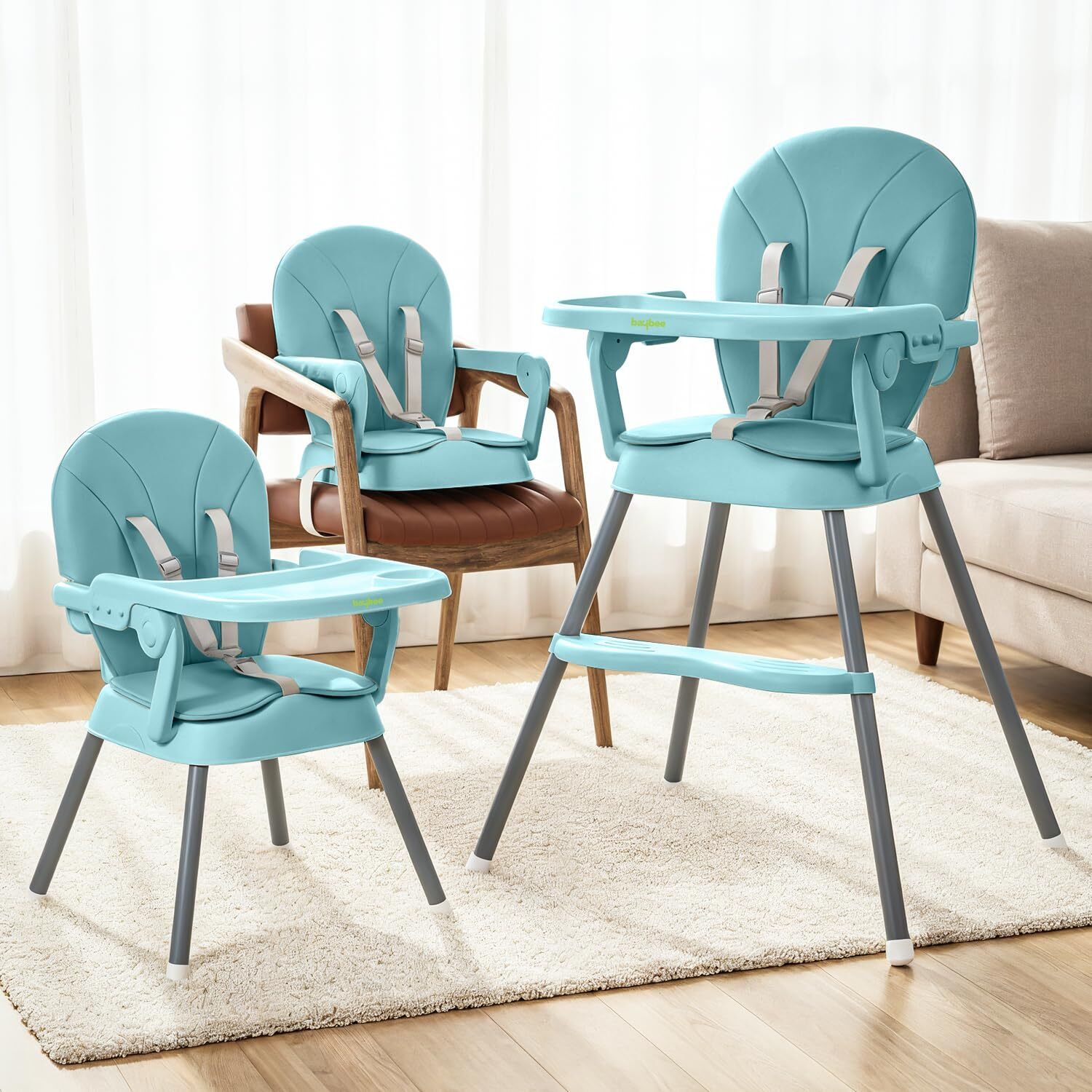 3-in-1 Convertible Baby High Chair | Feeding Chair for 6 Months to 3 Years