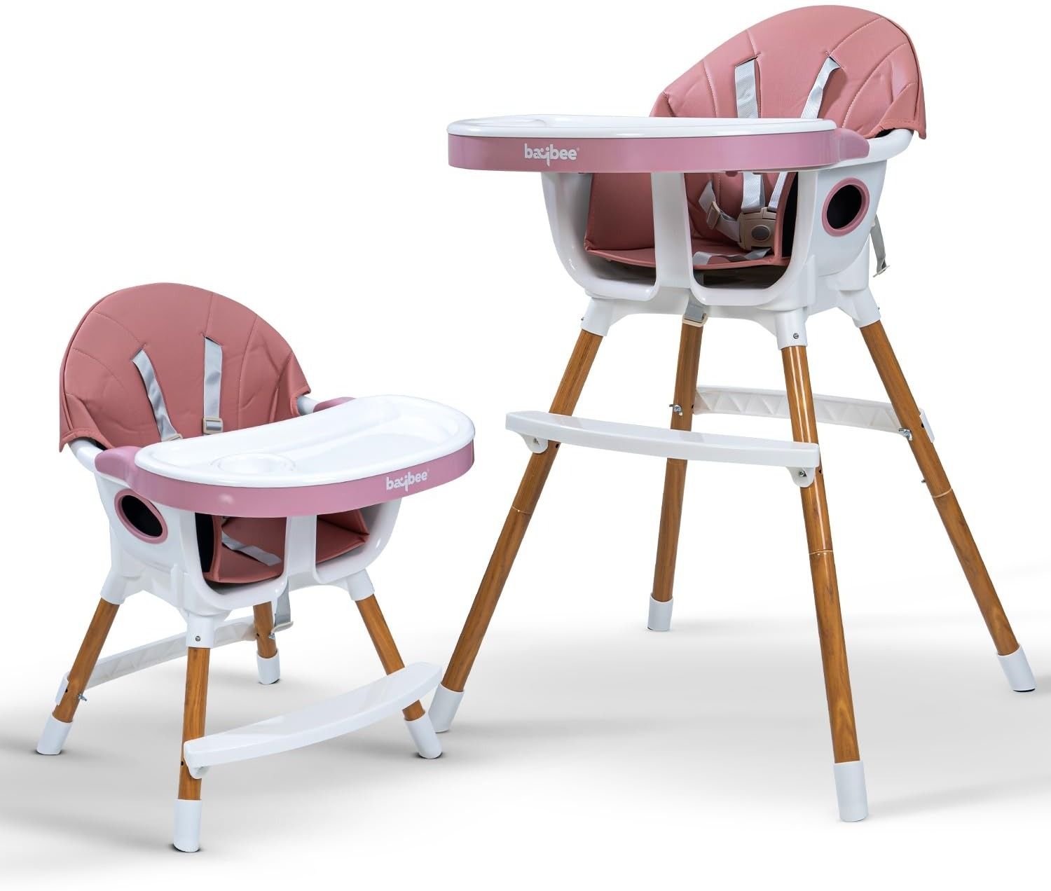 2 in 1 Baby High Chair for Kids Baby Feeding with 2 Height Adjustable & Footrest