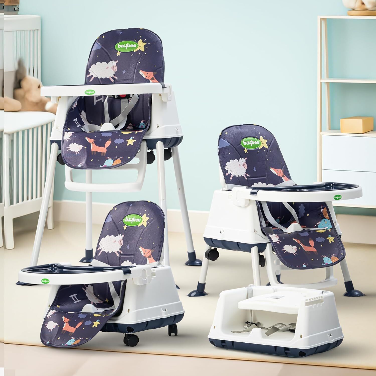 4-in-1 Baby High Chair | Foldable, Adjustable, Safe & Easy to Clean-image-38