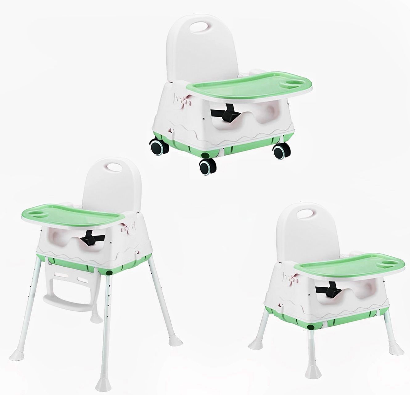 High Chair for Baby Kids, Safety Toddler Feeding Booster Seat Dining Table Chair (Green)