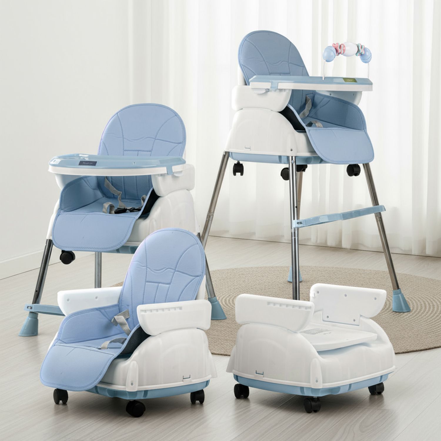 baybee 4 in 1 Nora Baby High Chair for Kids Two Height Adjustable Feeding Booster Seat-picture-16
