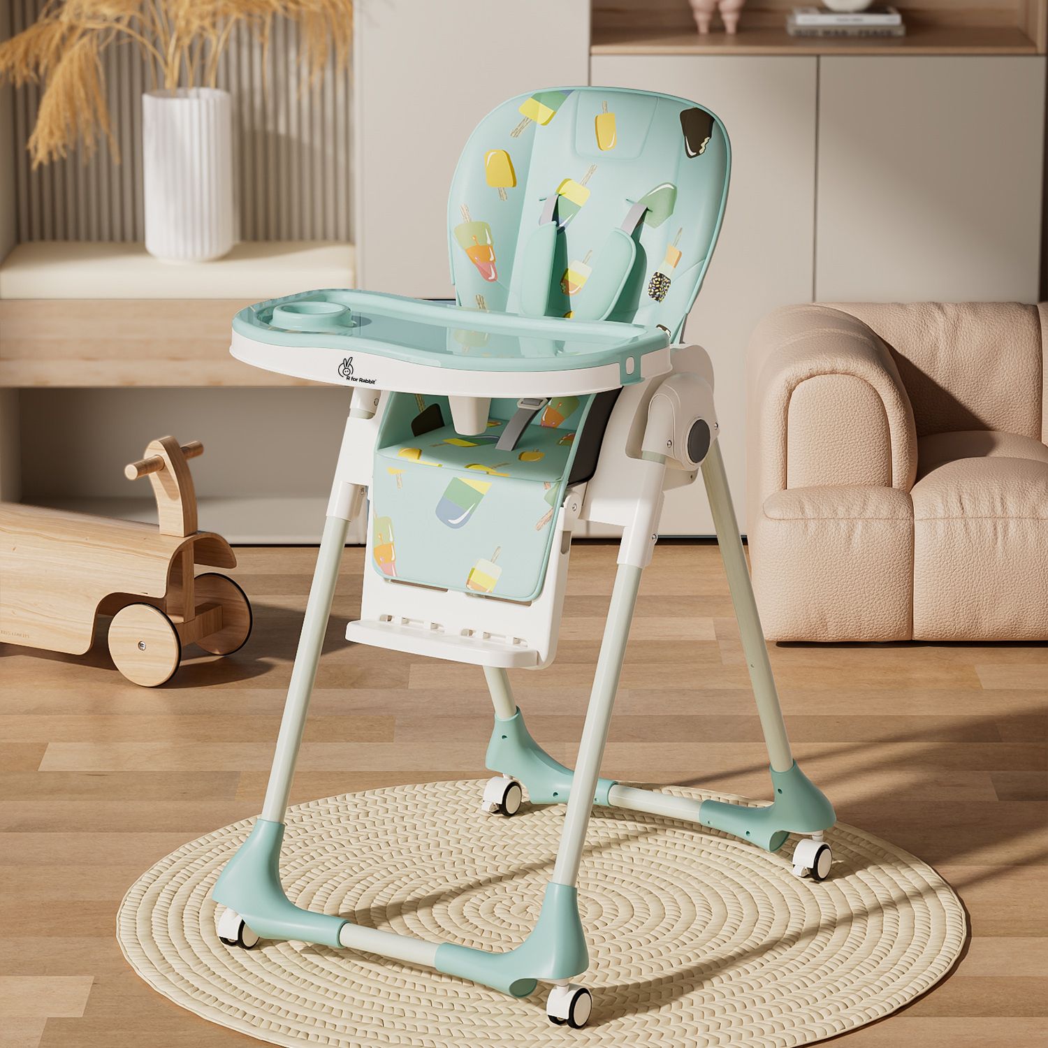 Marshmallow High Chair for Baby, Multiple Recline Position High Chair - Blue-image-19